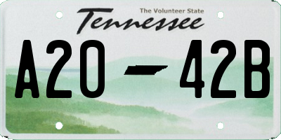 TN license plate A2042B