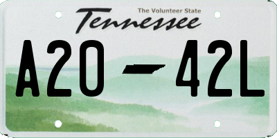 TN license plate A2042L