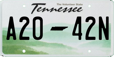 TN license plate A2042N