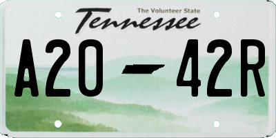 TN license plate A2042R