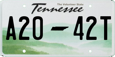 TN license plate A2042T
