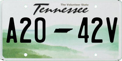 TN license plate A2042V