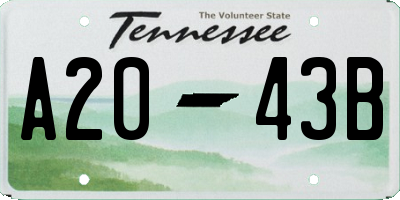 TN license plate A2043B