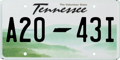 TN license plate A2043I