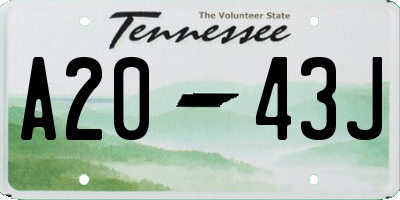 TN license plate A2043J