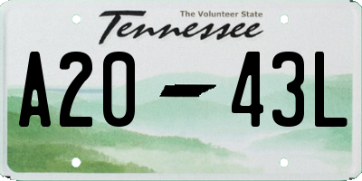 TN license plate A2043L