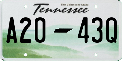 TN license plate A2043Q