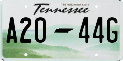 TN license plate A2044G