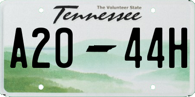 TN license plate A2044H