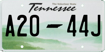 TN license plate A2044J