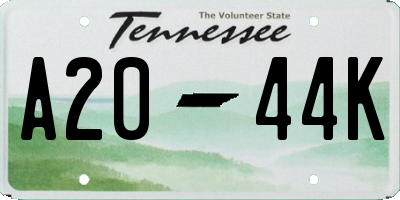 TN license plate A2044K