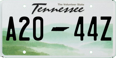 TN license plate A2044Z