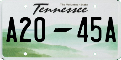 TN license plate A2045A