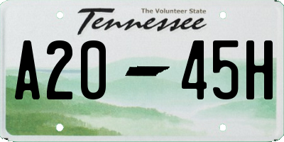 TN license plate A2045H