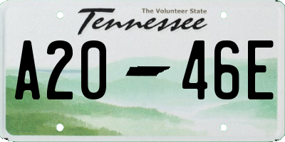 TN license plate A2046E