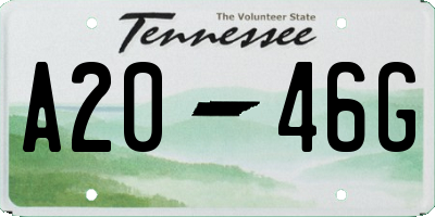 TN license plate A2046G