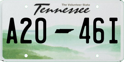 TN license plate A2046I