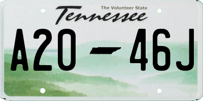 TN license plate A2046J