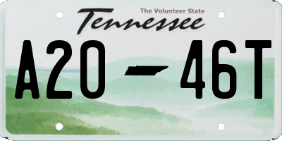 TN license plate A2046T