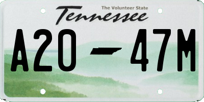 TN license plate A2047M