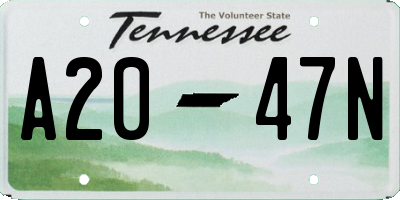 TN license plate A2047N