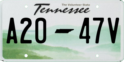 TN license plate A2047V