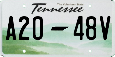 TN license plate A2048V