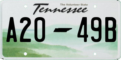 TN license plate A2049B