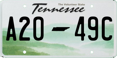 TN license plate A2049C
