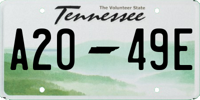 TN license plate A2049E