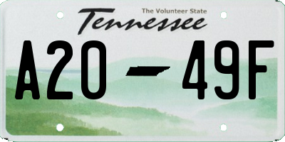 TN license plate A2049F