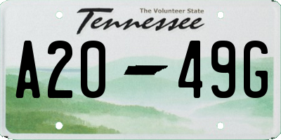 TN license plate A2049G