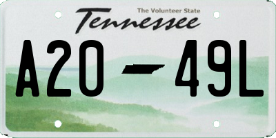 TN license plate A2049L