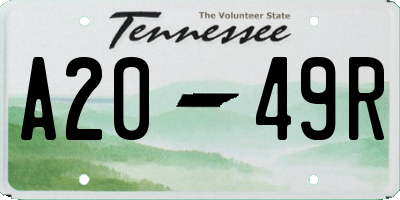 TN license plate A2049R
