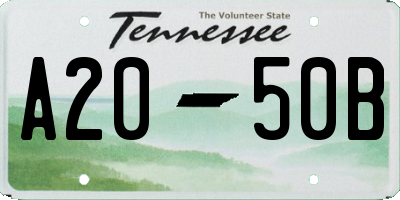 TN license plate A2050B