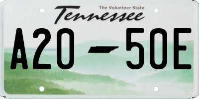 TN license plate A2050E