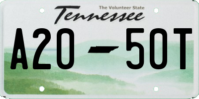 TN license plate A2050T