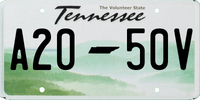 TN license plate A2050V