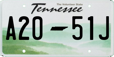 TN license plate A2051J