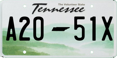TN license plate A2051X
