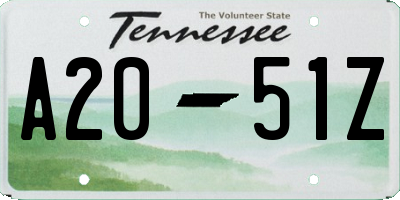 TN license plate A2051Z