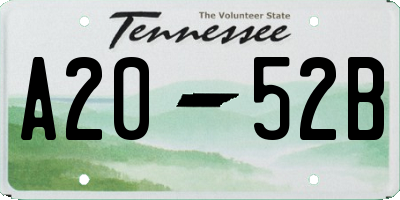 TN license plate A2052B