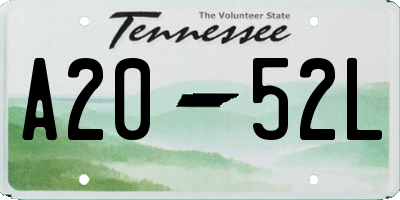 TN license plate A2052L