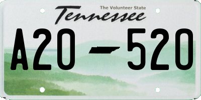 TN license plate A2052O