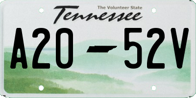 TN license plate A2052V