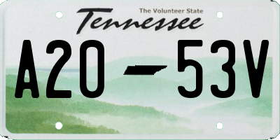 TN license plate A2053V