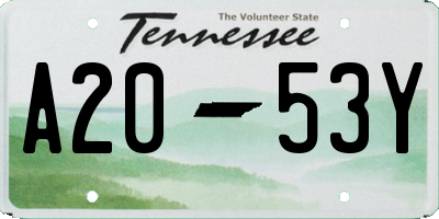TN license plate A2053Y