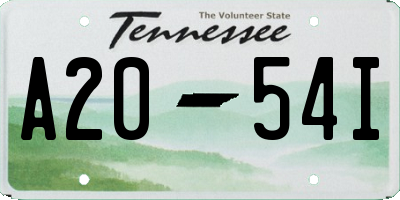 TN license plate A2054I