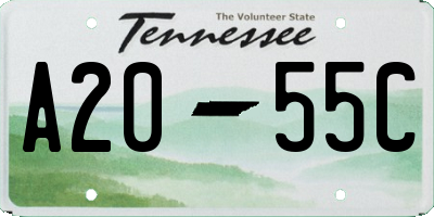 TN license plate A2055C