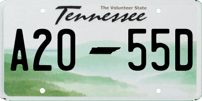 TN license plate A2055D